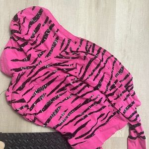 Wet Seal pink sequin zebra jacket